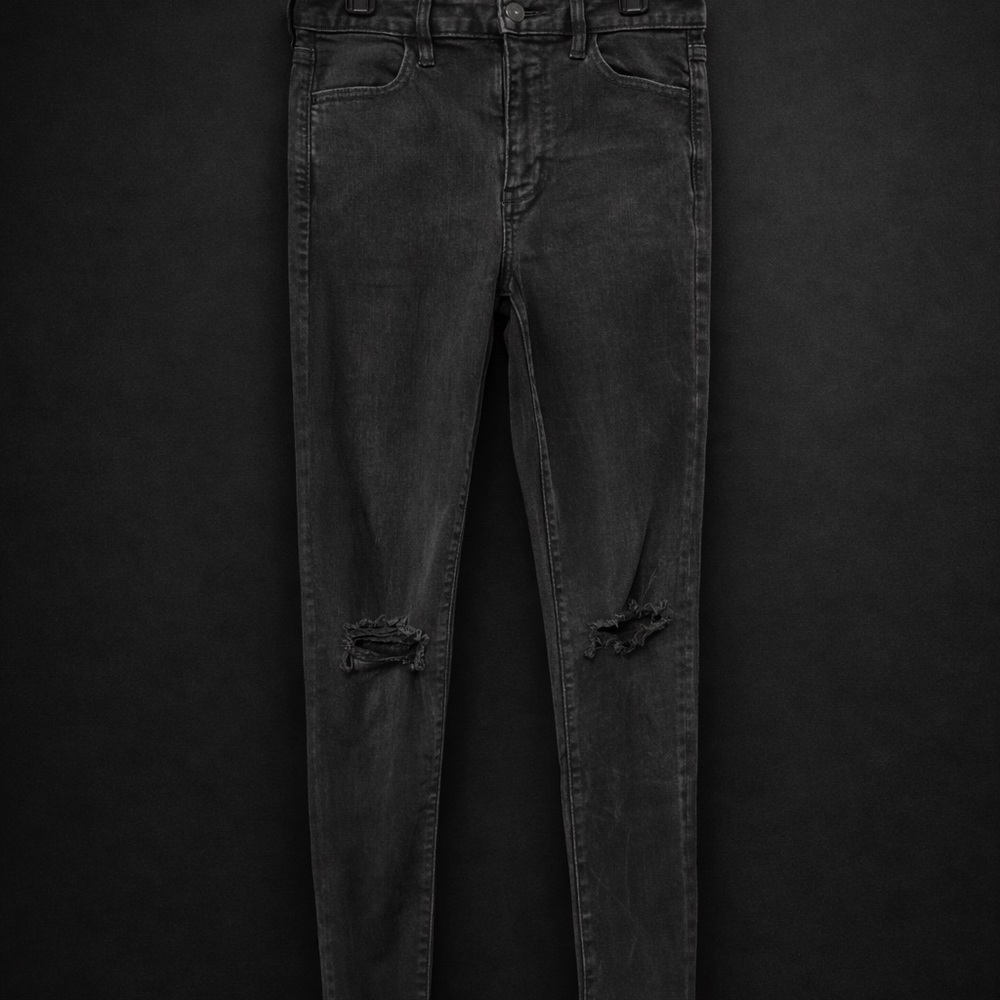 American Eagle Outfitters Black Ripped Skinny Jeans
